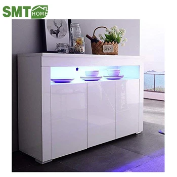 Mecor Kitchen Buffet Cabinet High Gloss Led Sideboard Storage Server Table With 3 Doors And Open Topper Shelf White View Smt Product Mecor Kitchen Buffet Cabinet High Gloss Led Sideboard Storage Server Table With 3 Doors And Open Topper Shelf White View Smt Product