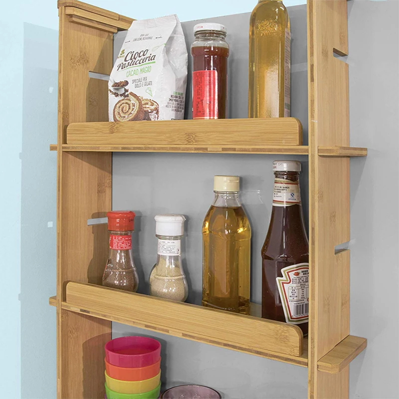 Ecofriendly Kitchen Organizer Household Refrigerator Side Shelf Bamboo
