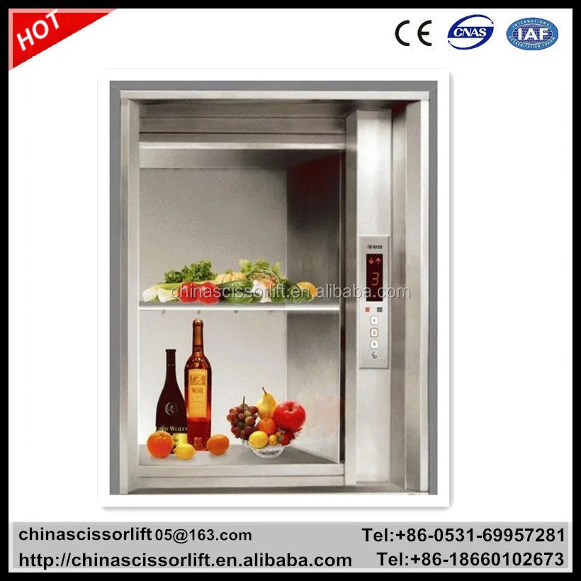200kg Home Elevator Light Weight Food Elevator Restaurant Elevator
