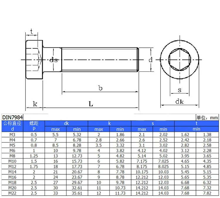 Длина винта м6. Винт м6 din 7984. Винт м20 din 7984 чертеж с размерами. Винт м6 din 7984 Размеры.