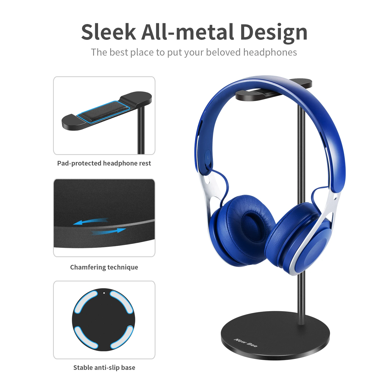 New Bee Metal Headphone Stand/holder Advanced Aluminum Gaming Headset Holder For All Headphone