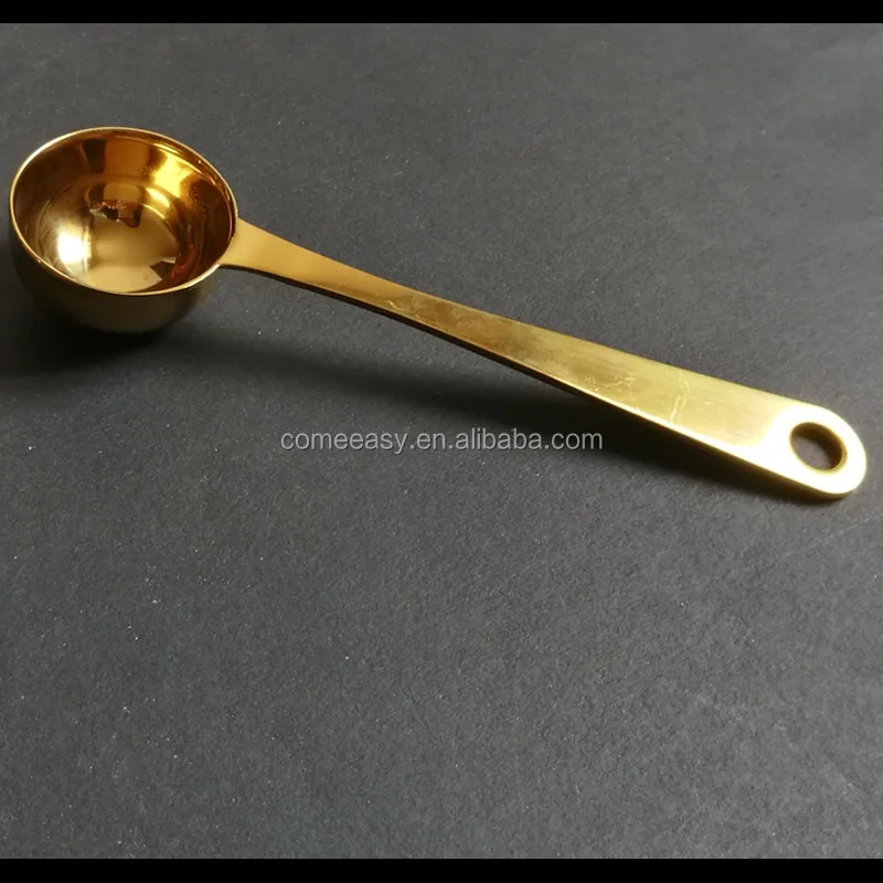 Gold color Two in one spoon sealing clip Measuring Spoon coffee spooN_tiMSF 