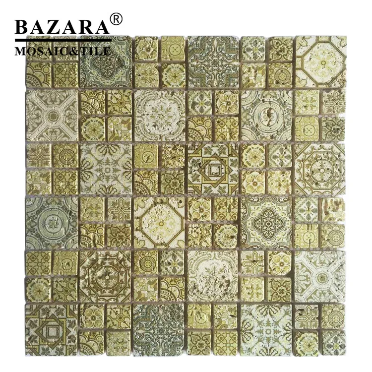 Foshan Supplier Thickness 8mm Moroccan Style Yellow Stone Mosaic Tile