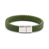 Best Friends Cheap Price Green Color Split Leather Magnetic Clasp Leather Wrap Bracelet