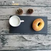 Kitchen use 30x15cm rectangle slate plate set with cup holder