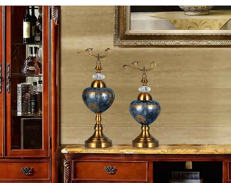 Vintage Home Decor Furnishings Glass Vases With Metal Base For Window