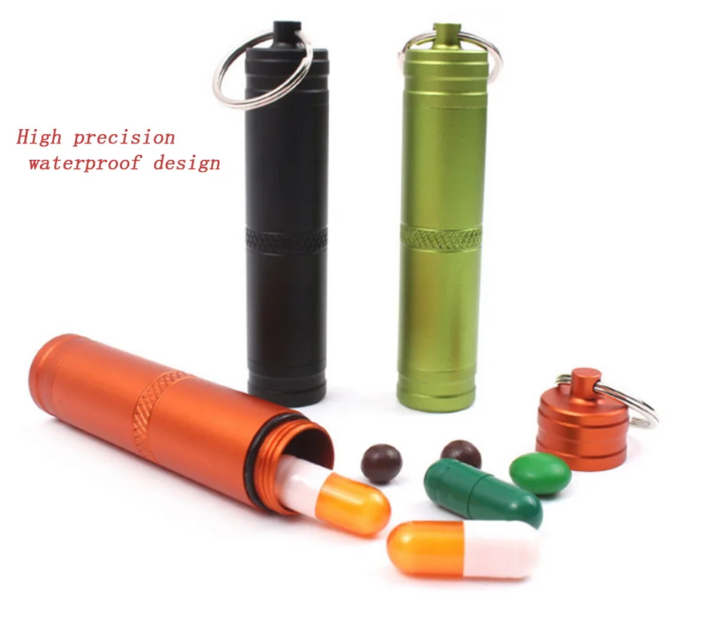 74mm Length Pocket Waterproof Airtight Pill Bottle Medicine Box Holder