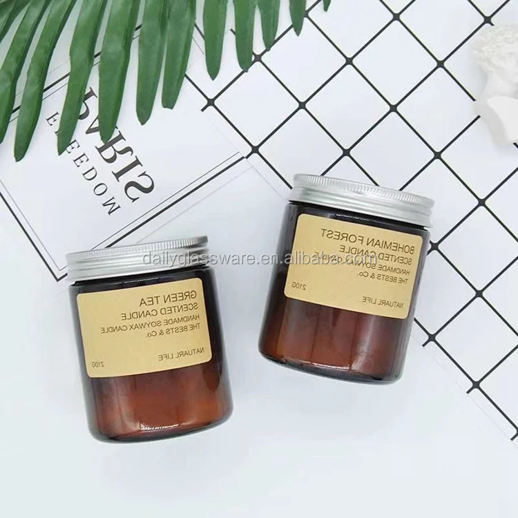 Straight Sided 8 oz. Amber Glass Candle/Salve Jar per case/24