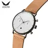 Wire Lug Two Sun Dials Watch Luxury Men Wrist Chronograph Brand Watch
