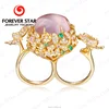 Wholesale Best Selling Waterproof Golden Butterfly Smart Jewelry Ring with Rose Quartz Gemstone