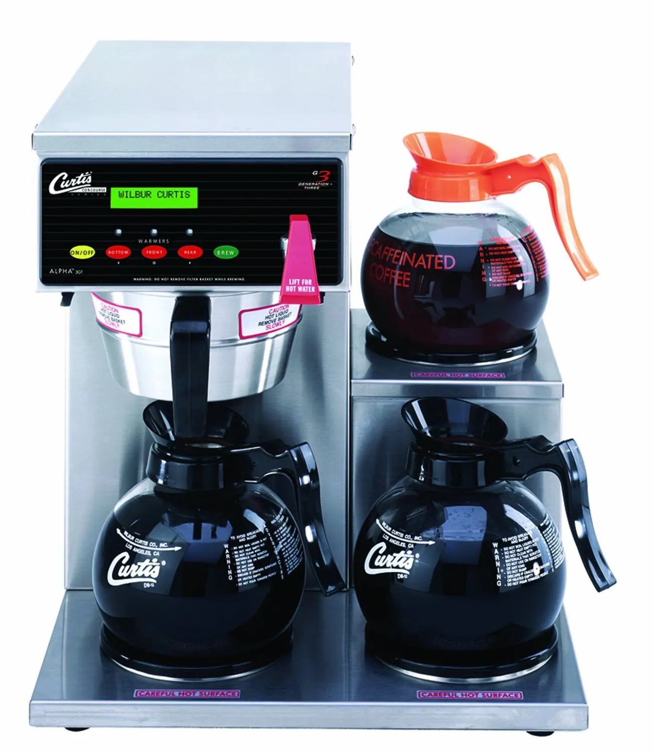Wilbur Curtis G3 Alpha Decanter Brewer 64 Oz Coffee 3 Station Lower Right Warmer Wilbur Curtis G3 Alpha Decanter Brewer 64 Oz Coffee 3 Station Lower Right Warmer