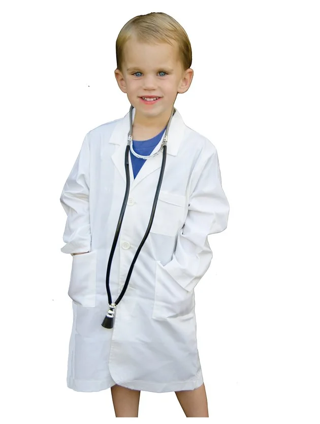 Kids Doctors Scientist White Lab Coat Childrens Girls Boys Fancy Dress Costume
