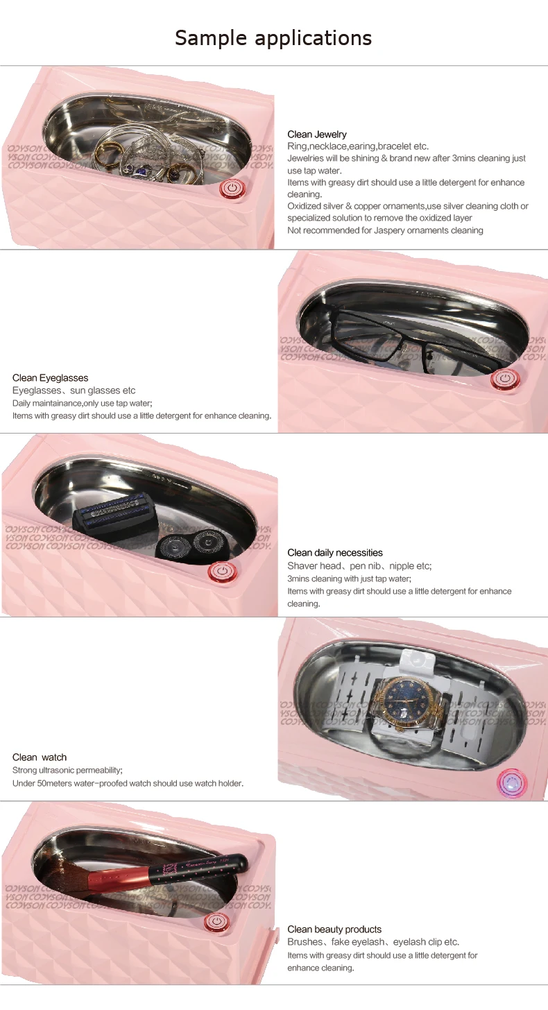 Codyson digital Jewelry ultrasonic cleaner 42khz