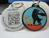 Unique laser engraved metal dog tag/ pet tag with QR code for dog/pet