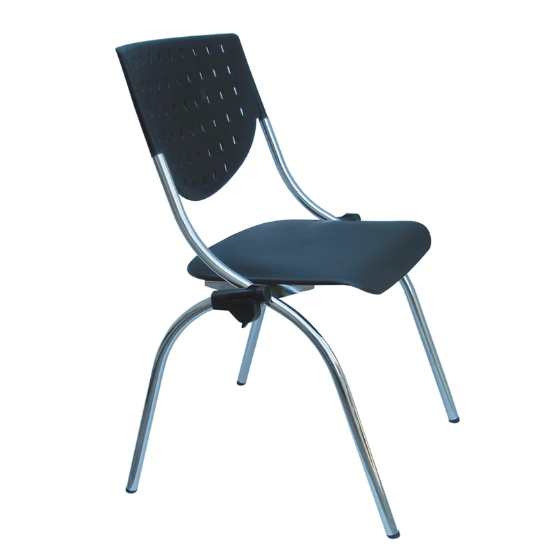 Vintage comfortabele Stapelbare plastic back gestoffeerde zitting school stoel