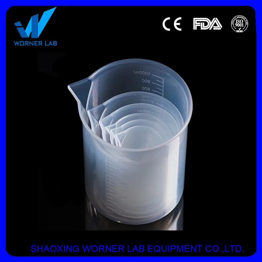 Lab Graduated Measuring Plastic Beaker With Spout