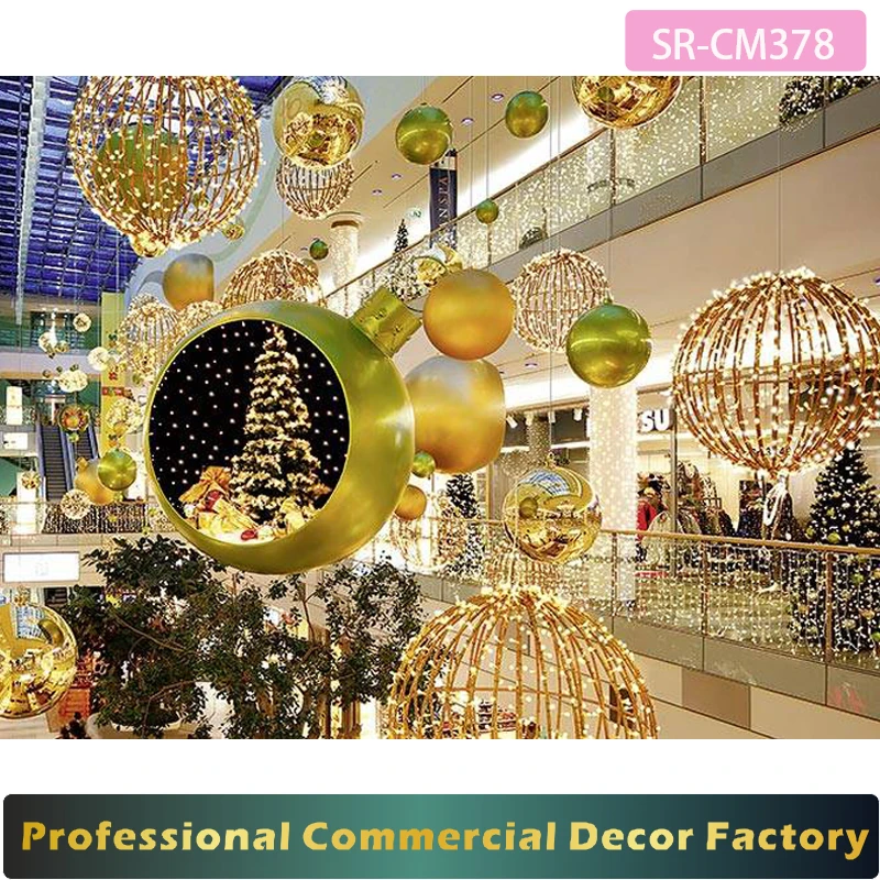 Custom commercial christmas shopping mall ceiling hanging decoration