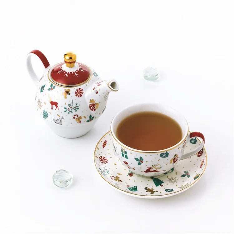 New Bone China Tea Set With Teapot For Christmas Tea For One Buy Tea