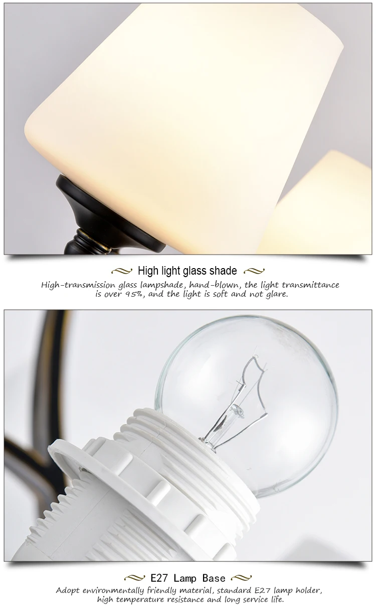 Elegant modern ceiling hanging E27 dining room bedroom lighting chandelier de table classic