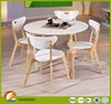 High Quality Pine Wood White dining round table and chair set