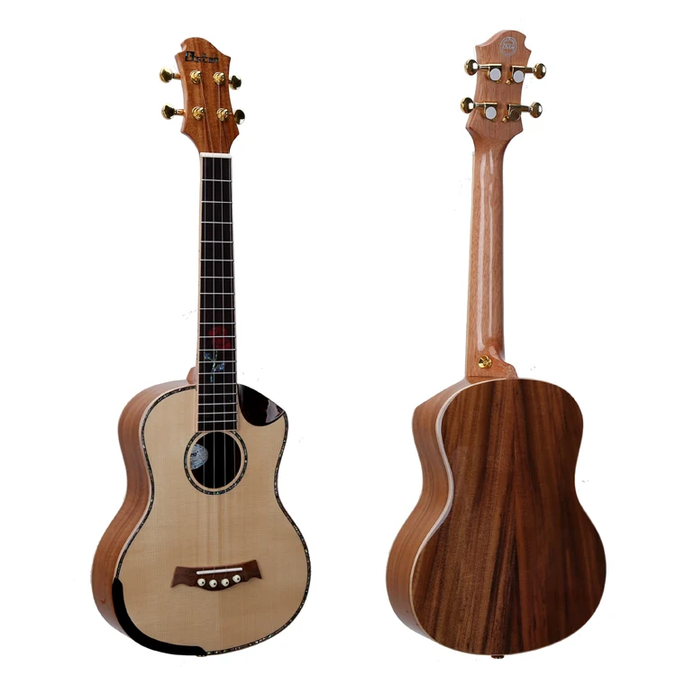 26 英寸实木吉他男高音尤克里里与 lngman 云杉固体 - buy 男高音四弦