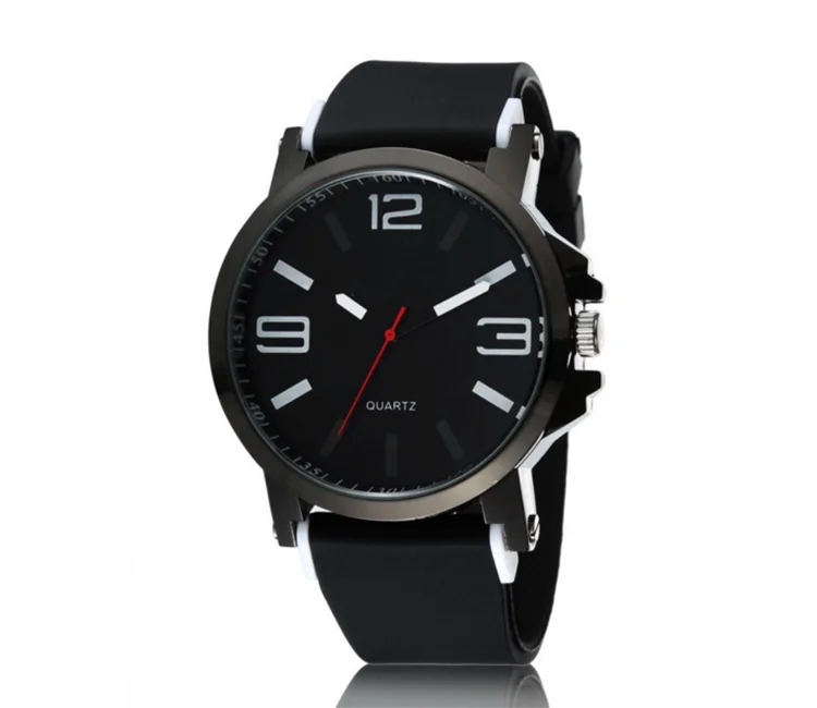 Relógio quartz masculino pulseira de borracha Clearance