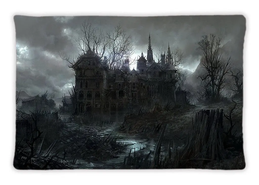 Kitchor Costum Bats Above Haunted Castle All Weather Umbrella Custom Umbrella