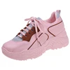 Fashion comfortable patchwork women sneakers lace-up casual shoes for ladies