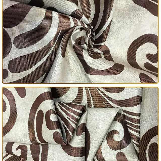 Wavy pattern luxury jacquard curtain top class 100% polyester