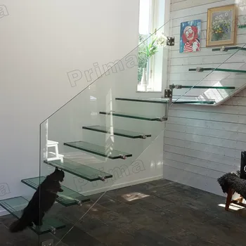 Straight Mild Steel Gl Modern Floating Staircase Prefab Straight Mild Steel Gl Modern Floating Staircase Prefab Stair Indoor