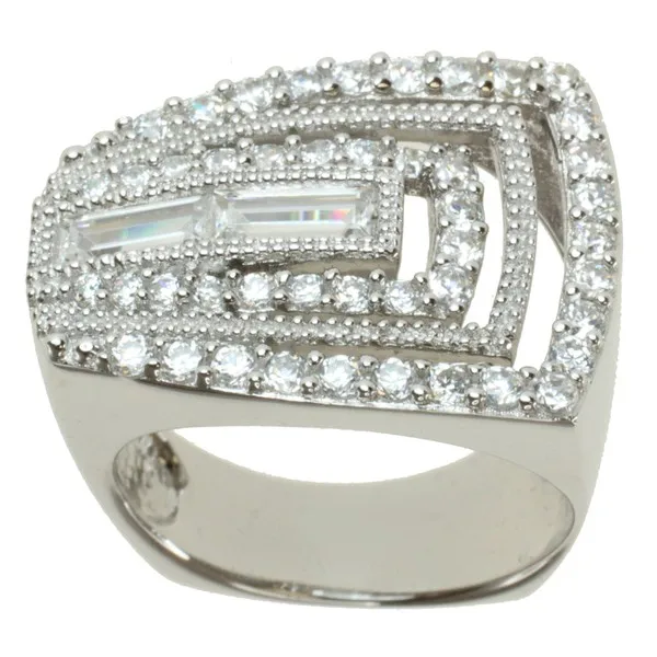 Wedding Rings Ghana 925 Sterling Silver Cz Geometric Ring