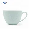 Food grade white glazed thread embossed coffee mug