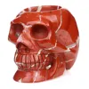 Candle holder Use natural stone red jasper carved stone skull