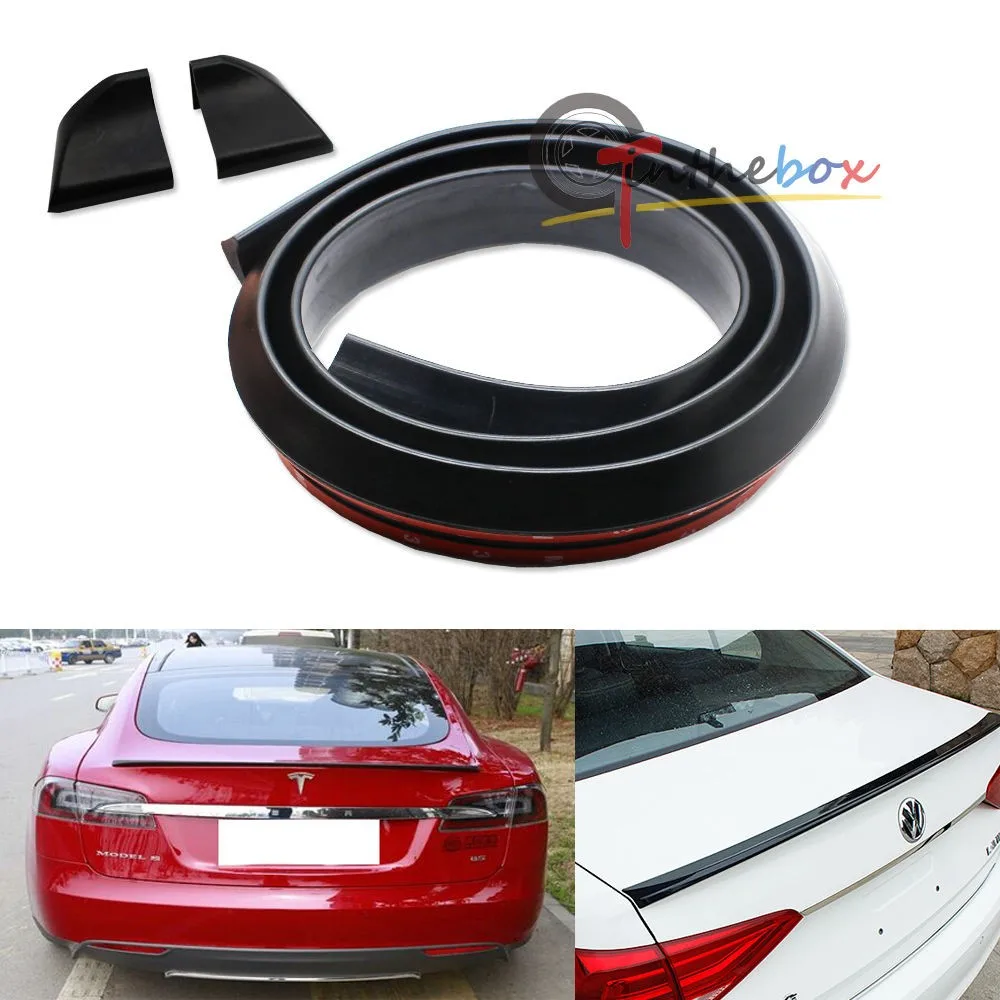 Black Universal Pu Trunk Lip Spoiler Or Roof Spoiler Body Kit Trim