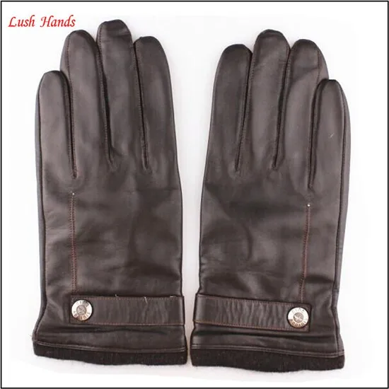 Men's New Style Genuine Sheepskin Soft Leather Winter Warm Gloves