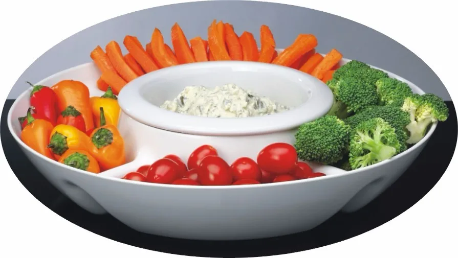 0.6l Electric Chip And Dip Tray With Removable Heating Base Stoneware Serve Hot And Cold Food