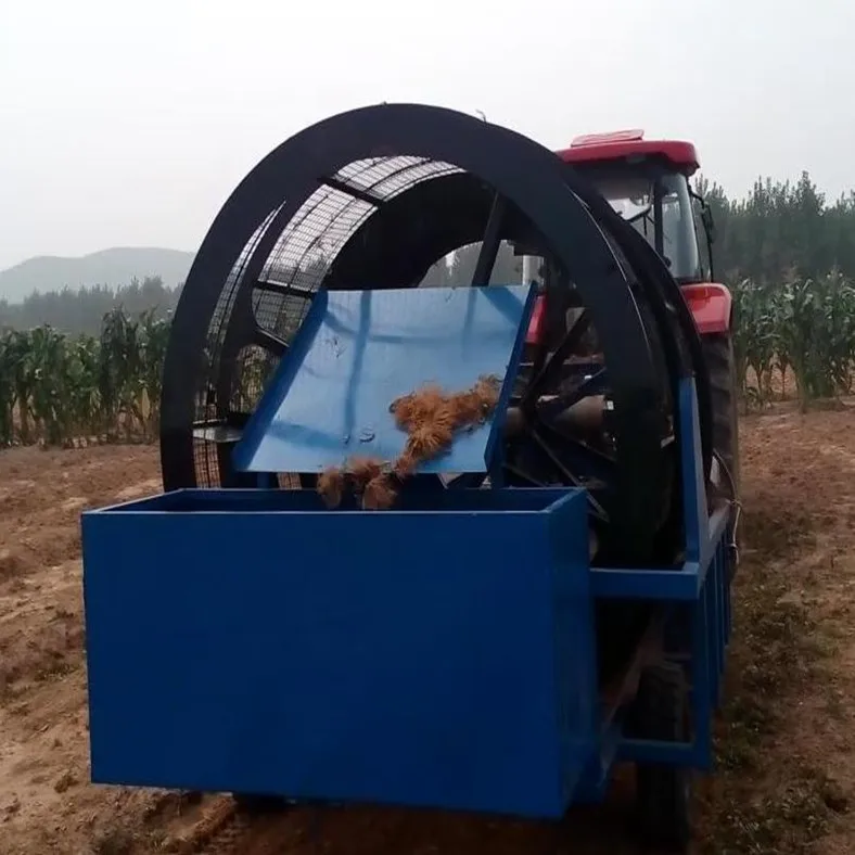High Quality Double Row Tractor Medicinal material Harvester   Stone cleaner