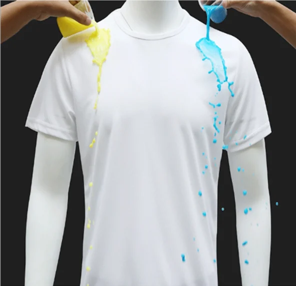 Custom Hydrophobic Mens' Nano Waterproof Stain Proof T-shirt Quick Dry ...