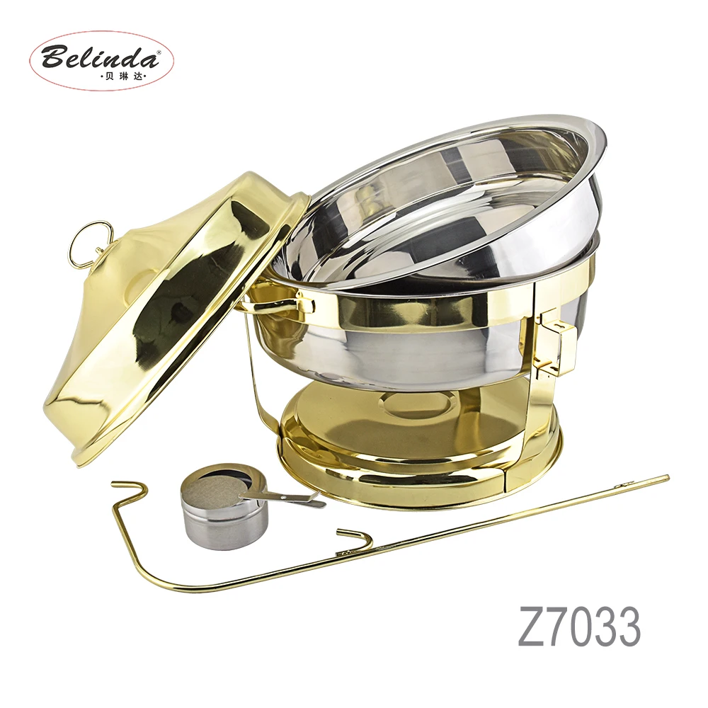 Restaurant Kitchen Equipment Gold Stainless Steel Catering Serving