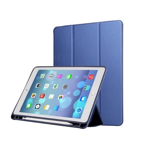 Multi-functional PU Leather Smart Case for new iPad 9.7 inches 2018 with pencil socket
