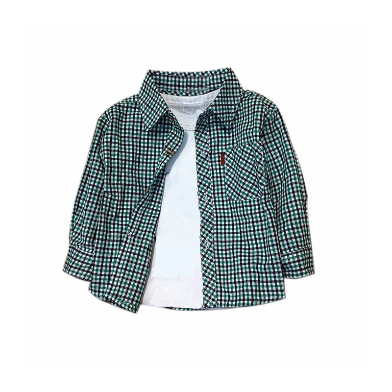 Children s shirts babies British plaid shirt Boys dress botton Checkered shirt blouses costumes for kids