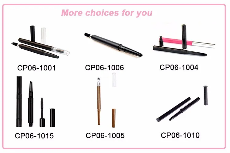 hot auto plastic cosmetic packaging eye liner tube,slim empty eyeliner pencil mechanical best eyebrow pencil tube