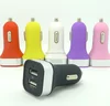 Frosted Matte Dual Port USB Car Charger Metal+Plastic 2 Ports Charger For Mobile Phone