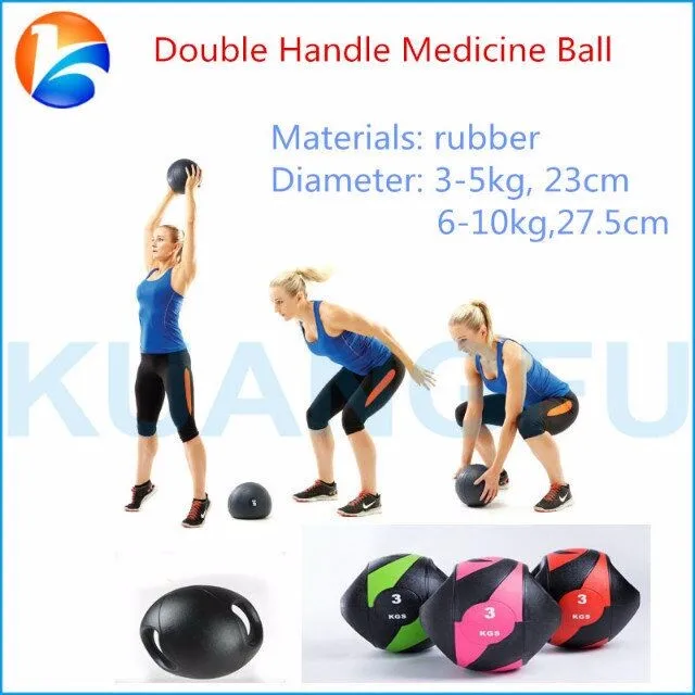 Fitness Equipment Gym Exercise Medicine Ball With Two Handles - Buy ...