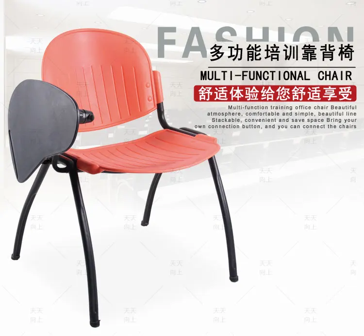 Study Chair with Folding Writing Pad School Tablet Chairs with Book Basket Lightweight