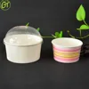 single wall noodle soup paper cup with plastic cover disposable paper cup frozen desserts freeze cup with oem design