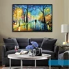 Hand Painted Walking in the forest Landscape canvas oil painting palette Knife Oil Painting For Living Room Wall Art Painting