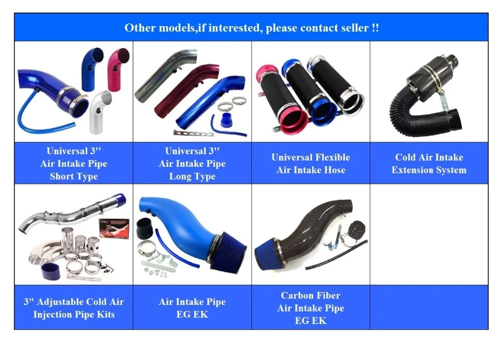 Auto Engine Universal 3 Inch 76mm Racing Car Long Type Cold Air Intake