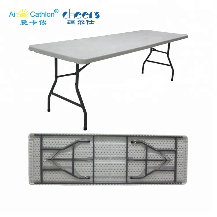 Rectángulo 8 FT mesa plegable de molde de soplado mesa plegable moderna mesa de banquete de venta al por mayor