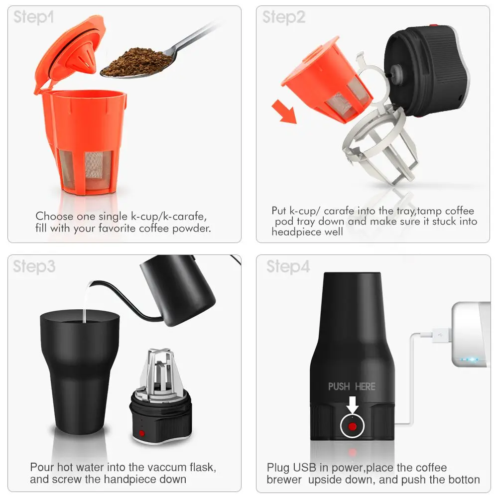 Travel Reusable K Cup Camping Outdoor Drip Strong Coffee Maker